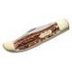Couteau Schrade Folding Bowie Manche Staglon 2 Lames 7Cr17MoV Etui Cuir SCH1135997 - Livraison Gratuite
