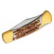 Couteau Scrade Papa Bear LB8 Manche Staglon Lame Acier 7Cr17MoV Lockback Etui Cuir SCH1136005 - Livraison Gratuite
