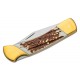 Couteau Scrade Papa Bear LB8 Manche Staglon Lame Acier 7Cr17MoV Lockback Etui Cuir SCH1136005 - Livraison Gratuite