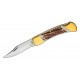 Couteau Scrade Papa Bear LB8 Manche Staglon Lame Acier 7Cr17MoV Lockback Etui Cuir SCH1136005 - Livraison Gratuite