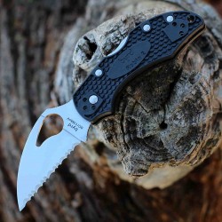 Couteau Spyderco Byrd Robin 2 Lightweight Lame Acier 8Cr13MoV Wharncliffe Manche FRN Lockback BY10SBKWC2 - Livraison Gratuite