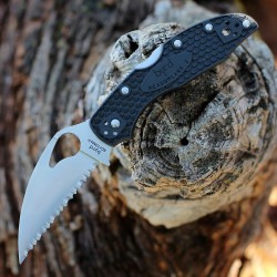 Couteau Spyderco Byrd Meadowlark 2 Wharncliffe Lame Acier 8Cr13MoV Manche FRN Lockback Clip BY04SBKWC2 - Livraison Gratuite