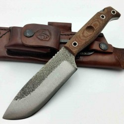 Couteau Condor Selknam Lame Acier Carbone 1075 Manche Micarta Etui Cuir Made El Salvador CTK392151HC - Livraison Gratuite