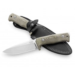 Couteau LionSTEEL T5 Niolox Manche Micarta Lame Acier Niolox Etui Cuir Made Italy LSTT5CVG - Livraison Gratuite