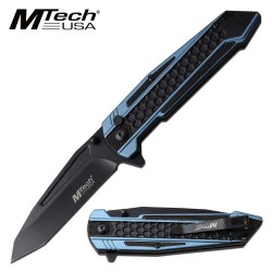 Couteau Mtech Tactical Urban Lame Acier 3Cr13 Manche Aluminium Black/Blue IKBS Clip MT1135BL - Livraison Gratuite