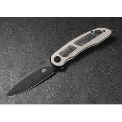 Couteau CMB Made Knives Knight Gray Manche Titane Lame Acier M390 IKBS Wire Lock Clip CMB07G - Livraison Gratuite