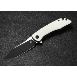 Couteau CMB Made Knives Blaze White Lame Acier D2 Manche G10 IKBS Linerlock Clip CMB06W - Livraison Gratuite