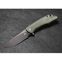 Couteau CMB Made Knives Blaze Green Lame Acier D2 Manche Micarta IKBS Linerlock Clip CMB06G - Livraison Gratuite