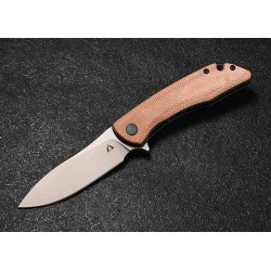 Couteau CMB Made Knives Blaze Brown Lame Acier D2 Manche Micarta IKBS Linerlock Clip CMB06B - Livraison Gratuite