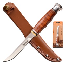 Couteau de Chasse Elk Ridge Outskirt Skinner Lame Acier 8Cr13MoV Manche & Etui Cuir ER20030LBR - Livraison Gratuite