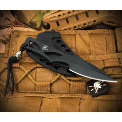 Couteau Tactical Spartan Blades Enyo Lame Acier AUS-8 Manche Squelette Etui ABS SBBL2BK - Livraison Gratuite