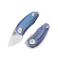 Couteau Bestech Tulip Blue Manche Titane Lame Tanto Acier M390 IKBS Framelock BTKT1913B - Livraison Gratuite