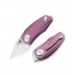 Couteau Bestech Tulip Purple Manche Titane Lame Tanto Acier M390 IKBS Framelock BTKT1912C - Livraison Gratuite