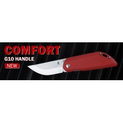 Couteau Kizer Comfort Red Lame Acier 154CM Manche G10 Linerlock Clip KIV4559C1 - Livraison Gratuite