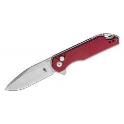 Couteau Kizer Vanguard Assassin Red Lame Acier 154CM Manche Micarta IKBS Button Lock Clip KIV3549C2 - Livraison Gratuite