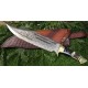 Couteau Rough Ryder Bowie Damas Lame Acier 256 Couches Manche Bois de Cerf/Bois Etui Cuir RR2271 - Livraison Gratuite