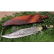 Couteau Rough Ryder Bowie Damas Lame Acier 256 Couches Manche Bois de Cerf/Bois Etui Cuir RR2271 - Livraison Gratuite