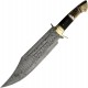Couteau Rough Ryder Bowie Damas Lame Acier 256 Couches Manche Bois de Cerf/Bois Etui Cuir RR2271 - Livraison Gratuite