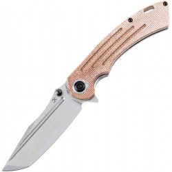 Couteau Kansept Pretatout Brown Manche Micarta Lame Tanto Acier 154CM IKBS Linerlock Clip KT1032TI - Livraison Gratuite