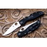Couteau Spyderco Stretch 2 XL Serrated Lame Acier VG-10 Manche FRN Lockback Made In Japan SC258SBK - Livraison Gratuite