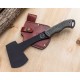 Hache Ontario Camp Plus Hatchet Lame Acier Carbone 1075 Manche Micarta Etui CUir Made USA ON4230 - Livraison Gratuite
