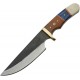 Lot de 2 Couteau Bushcraft Whitetail Hunter Lame Acier Carbone 1055 Manche Résine/Bois Etui Cuir PA203438 - Livraison Gratuite