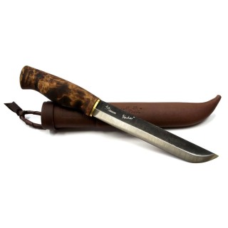 Couteau Bushcraft Kellam Slasher Acier Carbone Manche Bouleau Etui cuir Made In Finlande KLWP7 - Livraison Gratuite