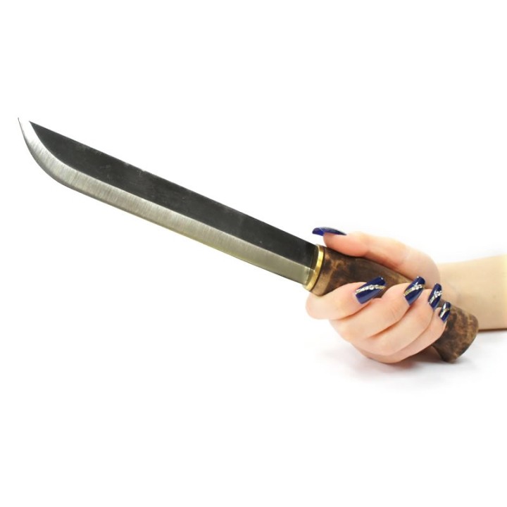 Couteau Bushcraft Kellam Slasher Acier Carbone Manche Bouleau Etui cuir Made In Finlande KLWP7 - Livraison Gratuite