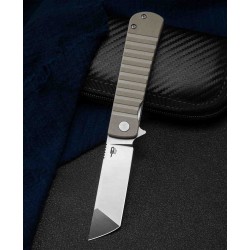 Couteau Bestech Titan Beige Lame Tanto Acier D2 Manche G10 IKBS Linerlock Clip BTKG49A2 - Livraison Gratuite