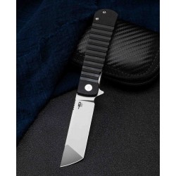 Couteau Bestech Titan Black Lame Tanto Acier D2 Manche G10 IKBS Linerlock Clip BTKG49A1 - Livraison Gratuite