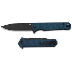 Couteau QSP Mamba V2 Blue Lame Acier D2 Black Manche Micarta IKBS Linerlock Clip QS111H2 - Livraison Gratuite