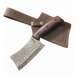 Couteau BucknBear Damas Cleaver Lame 256 Couches Manche G10 Etui Cuir BNB91553 - Livraison Gratuite