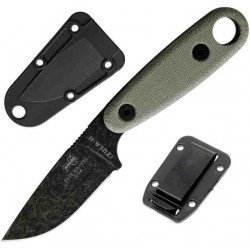 Couteau ESEE Izula II Black Oxide Lame Acier Carbone 1095 Manche Micarta Etui Kydex USA ESIZ2BBO - Livraison Gratuite