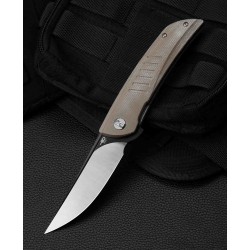 Couteau Bestech Swift Beige Lame Acier D2 2Tons Manche Micarta IKBS Linerlock Clip BTKG30C2 - Livraison Gratuite