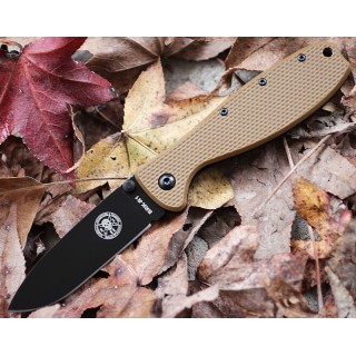Couteau Esee BRK Zancudo Framelock Lame Acier AUS-8 Black Manche FRN Coyote BRKR1CBB - Livraison Gratuite