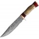 Couteau de Chasse Marbles Skinner Lame Damas Manche Bois de Cerf & Bois Etui Cuir MR623 - Livraison Gratuite