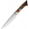 Couteau de Chasse Marbles Bowie Crown Stag Lame Acier Inox Manche Bois de Cerf Etui Cuir MR489 - Livraison Gratuite