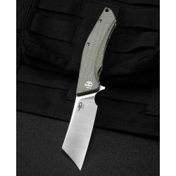 Couteau Bestech Cubis Beige Manche Micarta Lame Acier D2 IKBS Linerlock Clip BTKG42B - Livraison Gratuite