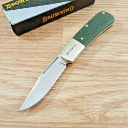 Couteau Browning Steambank Folder Lame Acier 12C27 Manche Micarta BR0475 - Livraison Gratuite