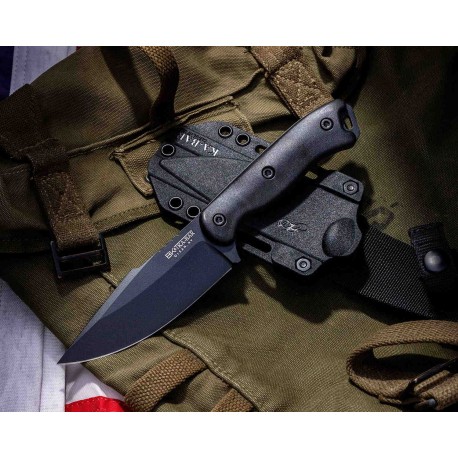 Couteau KA-BAR Becker Black Harpoon Lame Acier Carbone 1095 Manche Zytel Etui Polymère USA BKR18BK - Livraison Gratuite