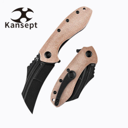 Couteau Kansept KTC3 Brown Manche Micarta Lame Acier 154CM Linerlock Clip KT1031B2 - Livraison Gratuite