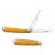 Couteau Cold Steel Trapper Yellow 2 Lames Acier 8Cr13MoV Manche Os CSFLTRPRY - Livraison Gratuite
