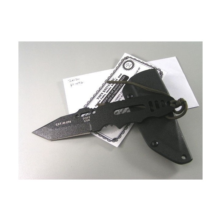 Couteau Tops Covert Anti-Terrorism Lame Acier Carbone 1095 Tops Knives Made In USA TP202 - Livraison Gratuite
