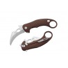 Couteau Karambit LionSteel L.E.One Brown Lame Acier CPM-MagnaCut Manche Aluminium Clip Italy LSTLE1AES - Livraison Gratuite