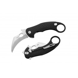 Couteau Karambit LionSteel L.E.One Black Lame Acier CPM-MagnaCut Manche Aluminium Clip Italy LSTLE1ABS - Livraison Gratuite