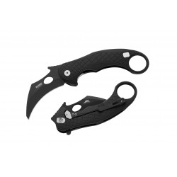 Couteau Karambit LionSteel L.E.One Black Lame Acier CPM-MagnaCut Black Manche Alu Clip Italy LSTLE1ABB - Livraison Gratuite