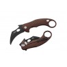 Couteau Karambit LionSteel L.E.One Brown Lame Acier CPM-MagnaCut Black Manche Alu Clip Italy LSTLE1AEB - Livraison Gratuite