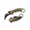 Couteau Karambit LionSteel L.E.One Green Lame Acier CPM-MagnaCut Black Manche Alu Clip Italy LSTLE1AGB - Livraison Gratuite
