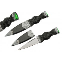 Lot de 3 Couteau Dague Scottish Dirk Sheffield Sgian Dubh Acier Inox Manche Abs Etui Abs CN211545GN - Livraison Gratuite