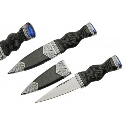 Lot de 3 Couteau Dague Scottish Dirk Sheffield Sgian Dubh Acier Inox Manche Abs Etui Abs CN211545BL - Livraison Gratuite